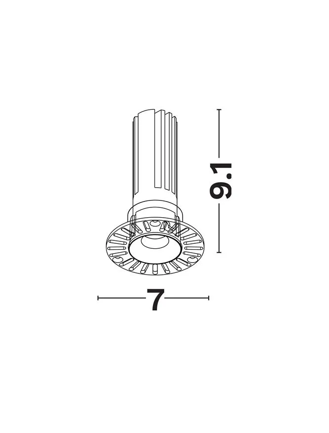 Spot Duran LED 10 W, 220-240 V, 539 lm, 3000K, IP20, UGR <19, CRI ≥90, aluminiu