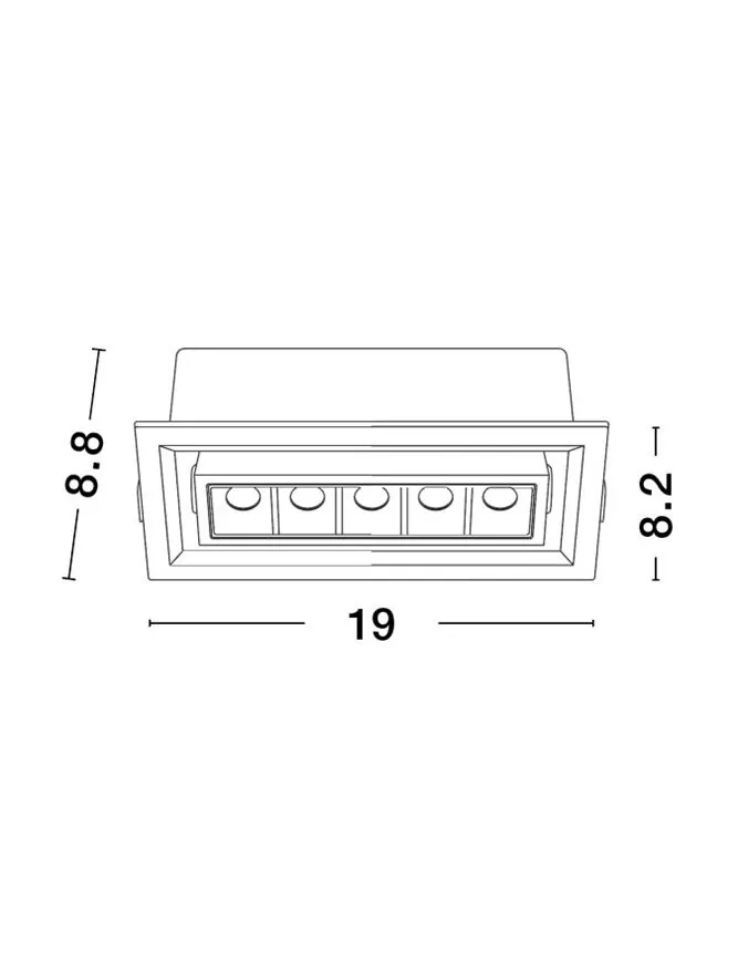 Spot CANTIA 8 W, 220-240 V, 710 lm, 3000K, IP20, UGR <19, CRI ≥80, aluminiu