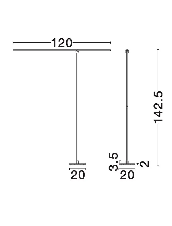 Lampadar TENSO LED 24 W, 220-240 V, 909 lm, 3000K, IP20, dimmabil tactil în 3 trepte, aluminiu