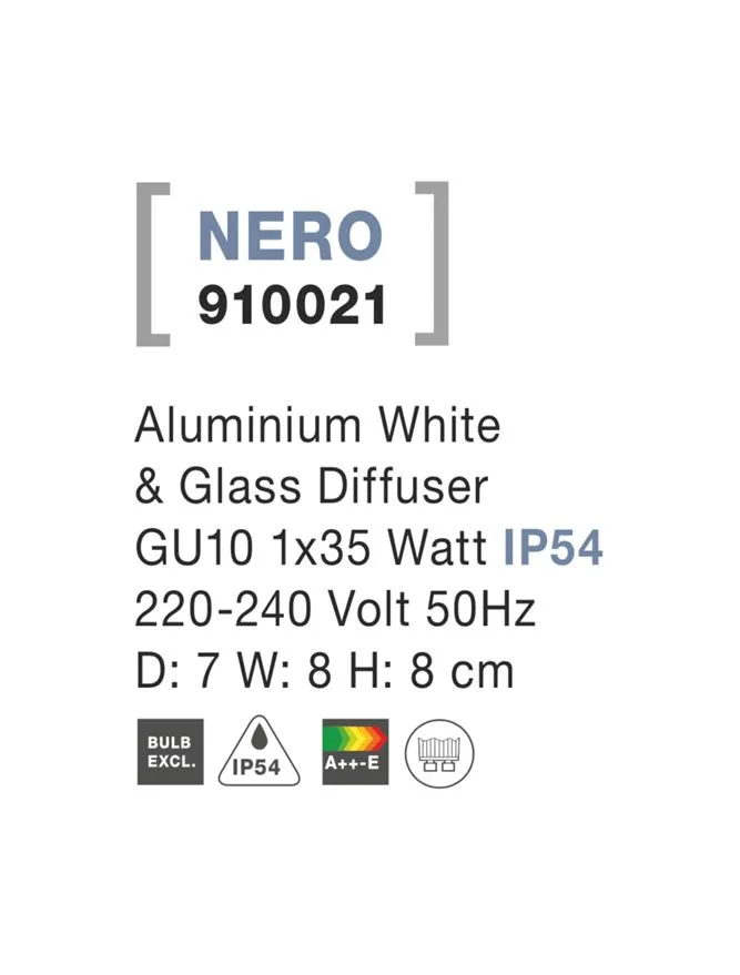 Aplică exterior NERO GU10, compatibil 1x35 W, 220-240 V, IP54, aluminiu și sticlă 4