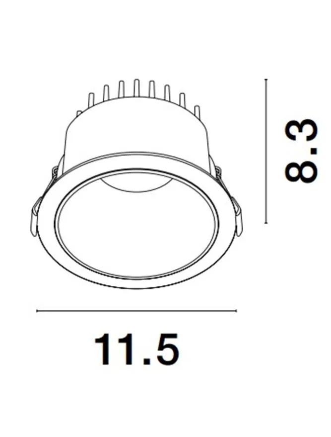 Spot CARPO 20 W, 220 V, 521 lm, 3000K, IP20, UGR <19, CRI ≥90, aluminiu