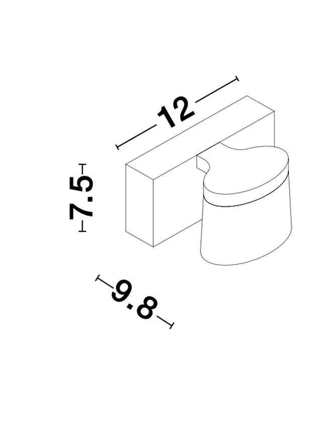 Aplică SABIA LED 5 W, 220-240 V, 513 lm, 3000K, IP44, aluminiu și acril