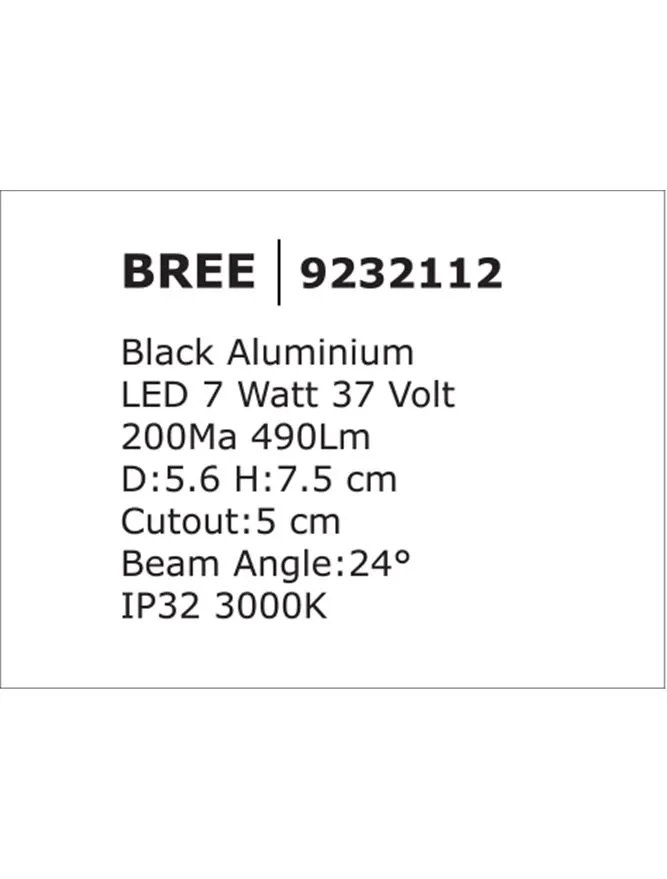 Spot BREE LED 7 W, 37 V 200 mA, 490 lm, 3000K, IP32, aluminiu
