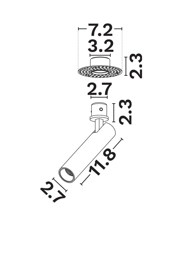 Spot Clarity LED 7 W, 220-240 V, 297 lm, 3000K, IP20, UGR <15, CRI ≥90, aluminiu