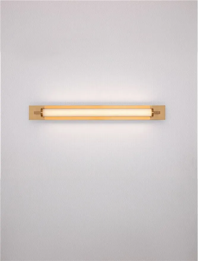 Aplică FASKO LED 16 W, 220-240 V, 1148 lm, 3000K, IP44, acril, metal, sticlă și alamă