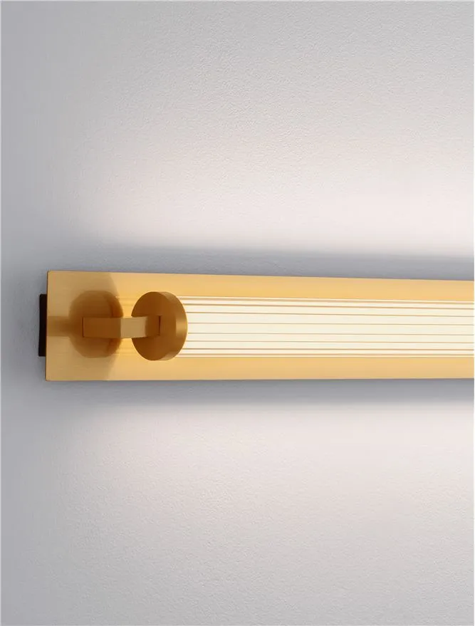 Aplică FASKO LED 16 W, 220-240 V, 1148 lm, 3000K, IP44, acril, metal, sticlă și alamă