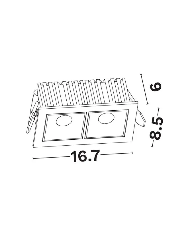 Spot Helio LED 25 W, 220-240 V, 1219 lm, 3000K, IP20, UGR <19, CRI ≥90, aluminiu