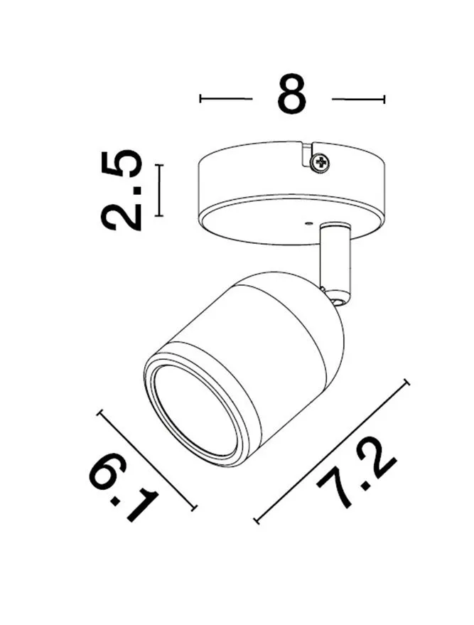 Miniproiector ORSON GU10, 1x10 W, 230 V, IP44, metal