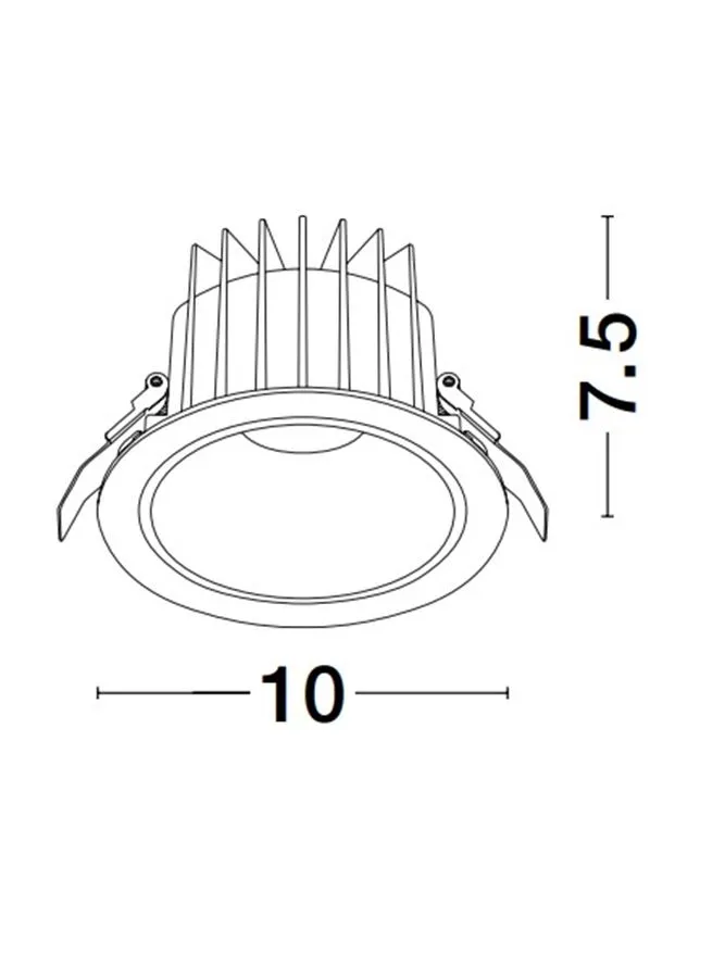 Spot BRADY LED 10 W, 220-240 V, 924 lm, 3000K, IP67, UGR <19, CRI ≥80, aluminiu
