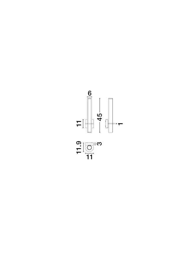 Aplică LUCA LED 15 W, 220-240 V, 1337 lm, 4000K, IP44, oțel și sticlă