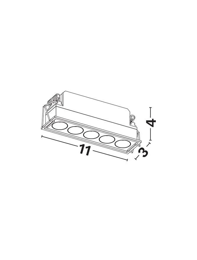 Spot Gono LED 11 W, 220-240 V, 541 lm, 3000K, IP20, UGR <19, CRI ≥90, aluminiu