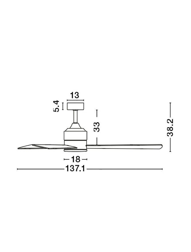 Ventilator AXEL 38 W, 220-240 V, IP20, aluminiu și lemn
