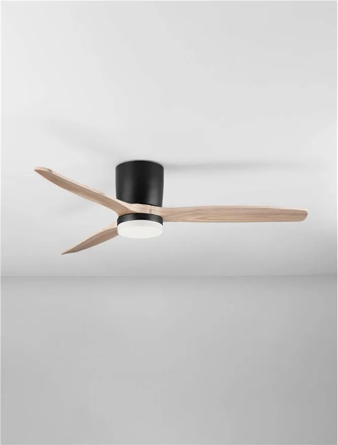 Ventilator ALOA LED 18 W, 220-240 V, 2190 lm, 3000-4000-6500K, IP20, acril, metal și lemn