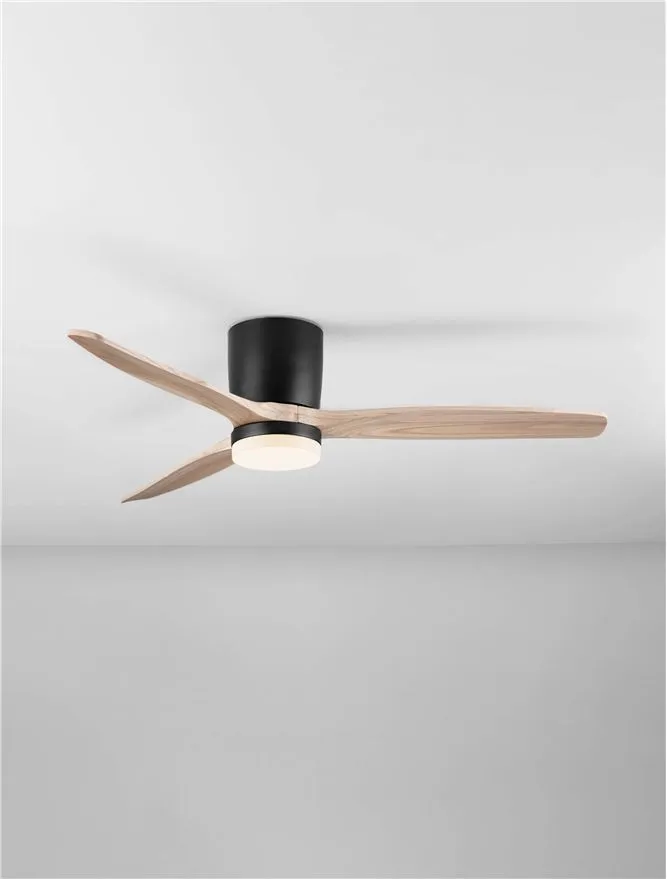 Ventilator ALOA LED 18 W, 220-240 V, 2190 lm, 3000-4000-6500K, IP20, acril, metal și lemn