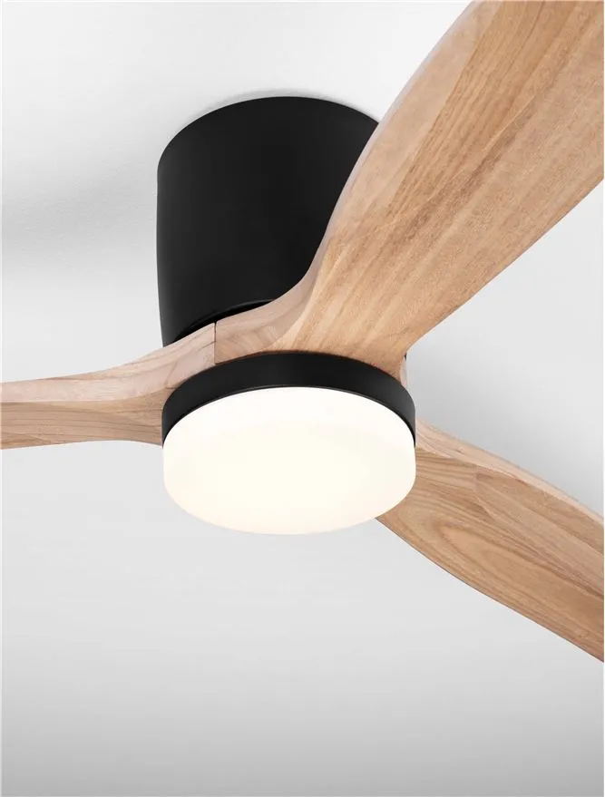 Ventilator ALOA LED 18 W, 220-240 V, 2190 lm, 3000-4000-6500K, IP20, acril, metal și lemn