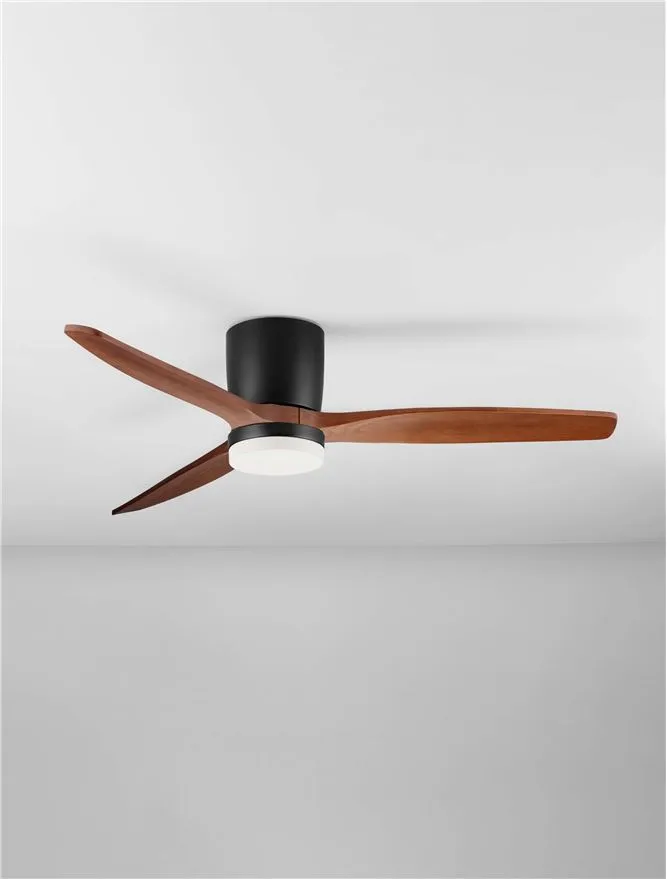 Ventilator ALOA LED 18 W, 220-240 V, 2190 lm, 3000-4000-6500K, IP20, acril, metal și lemn