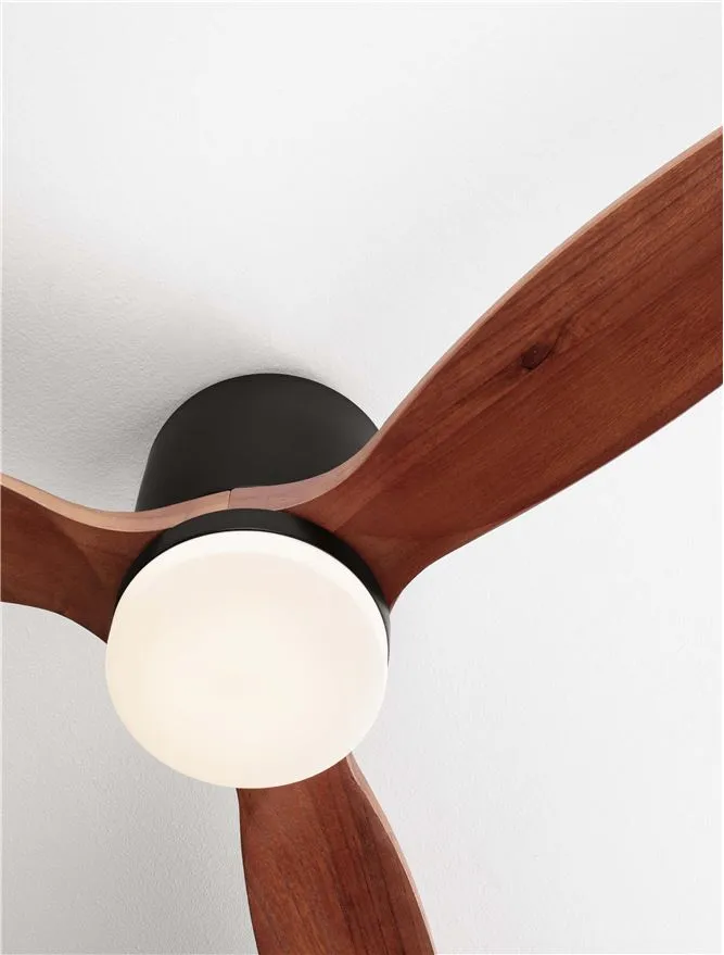 Ventilator ALOA LED 18 W, 220-240 V, 2190 lm, 3000-4000-6500K, IP20, acril, metal și lemn