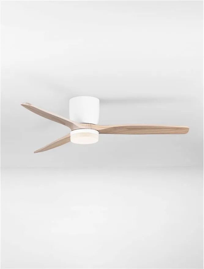 Ventilator ALOA LED 18 W, 220-240 V, 2190 lm, 3000-4000-6500K, IP20, acril, metal și lemn