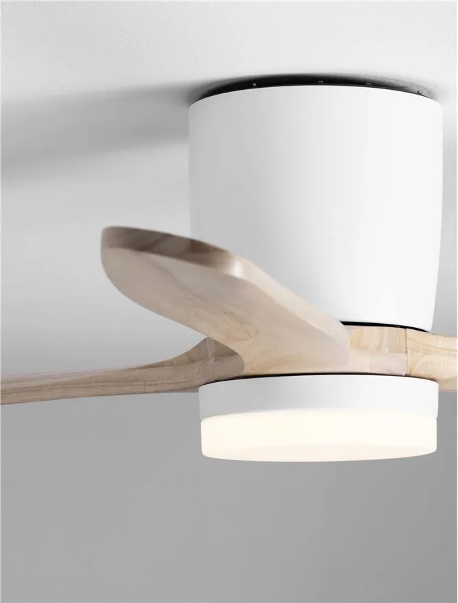 Ventilator ALOA LED 18 W, 220-240 V, 2190 lm, 3000-4000-6500K, IP20, acril, metal și lemn