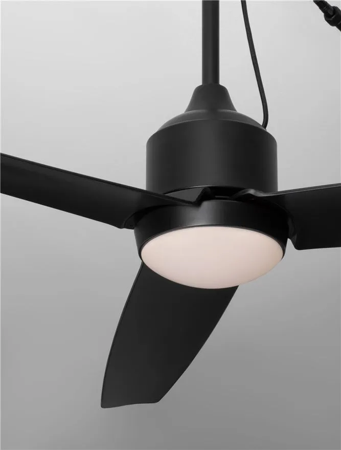 Ventilator BLOWY LED 17 W, 220-240 V, 1186 lm, 3000-4500-6000K, IP54, dimmabil cu telecomandă, metal și ABS