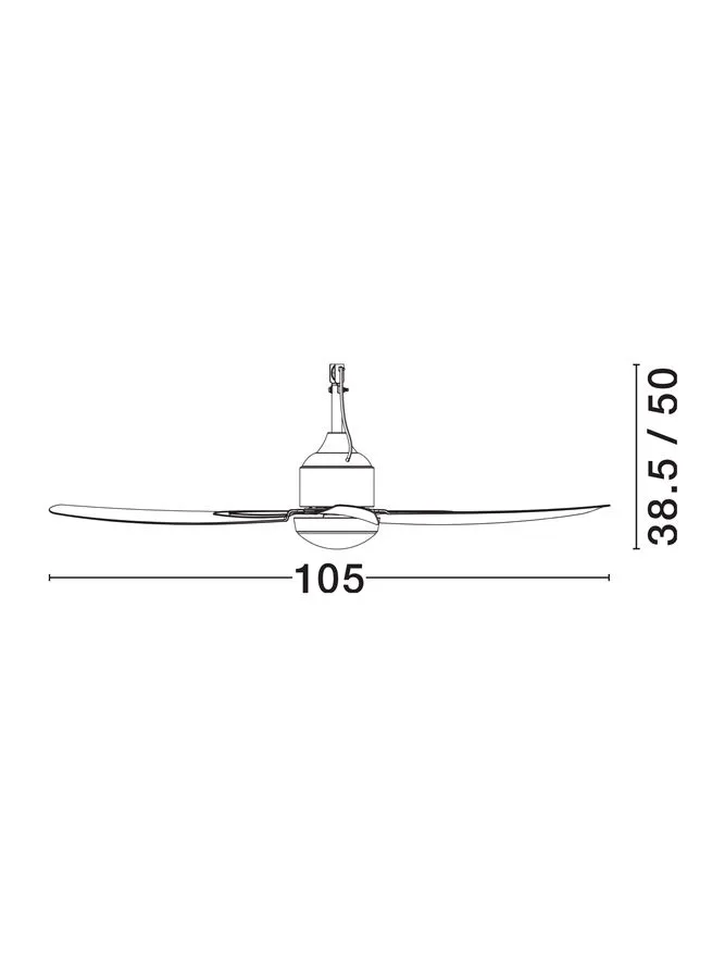 Ventilator BLOWY LED 17 W, 220-240 V, 1186 lm, 3000-4500-6000K, IP54, dimmabil cu telecomandă, metal și ABS