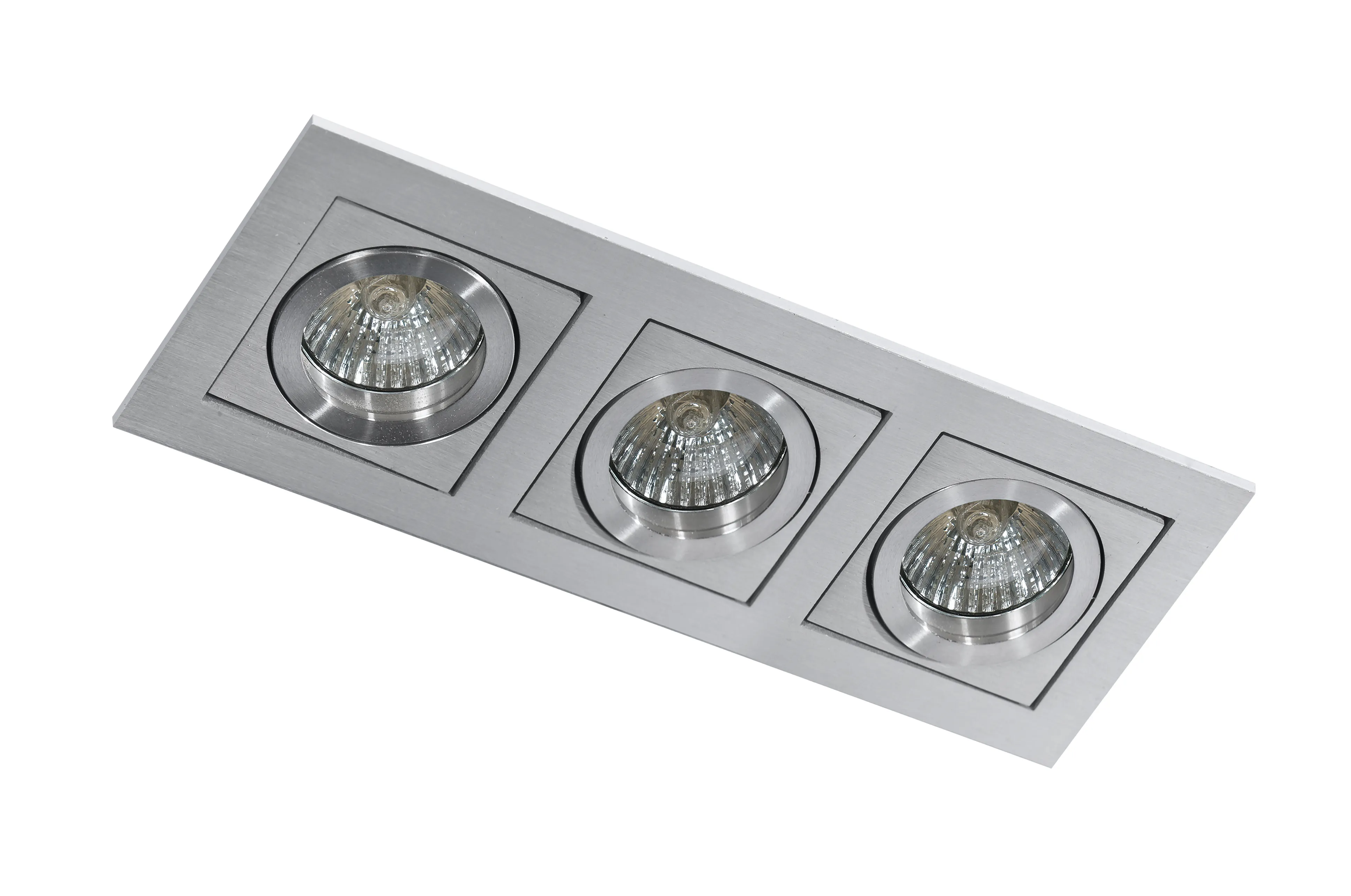 Spot încastrat PACO, aluminiu, finisaj periat, 230V, GU10, 3x40W, IP20