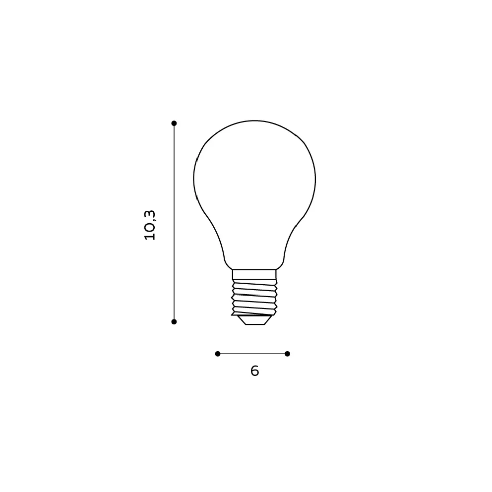 Bec AZZARDO, alb, finisaj mat, 230V, E27, 1x12W, 990lm, 3000K, CRI ≥80, IP20