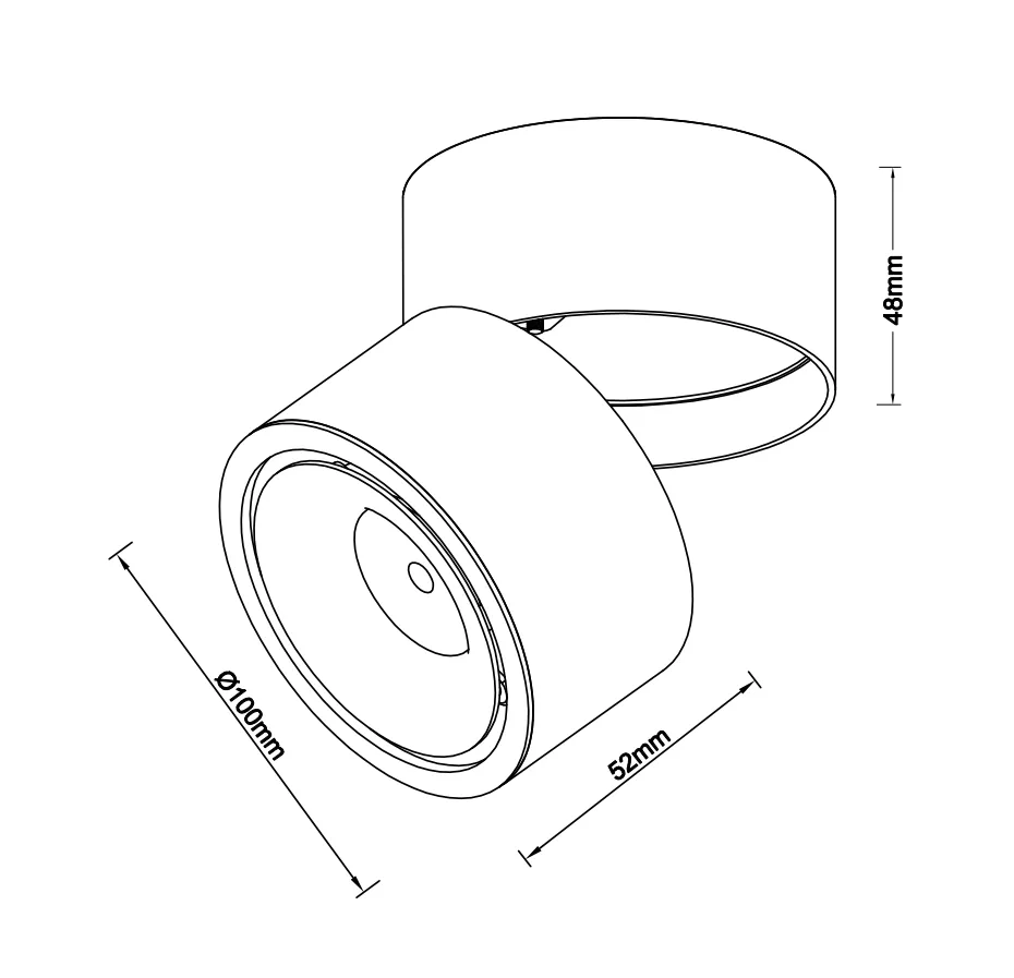 Spot aparent COSTA, alb, finisaj mat, 230V, LED, 1x12W, 720lm, 3000-4000-6000K, CRI ≥90, CCT, IP20