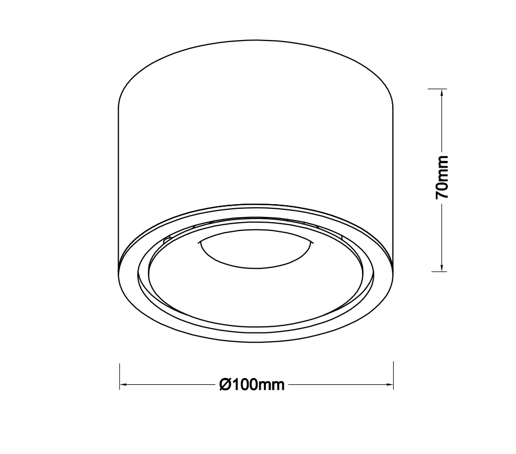 Spot aparent COSTA, alb, finisaj mat, 230V, LED, 1x12W, 720lm, 3000-4000-6000K, CRI ≥90, CCT, IP20
