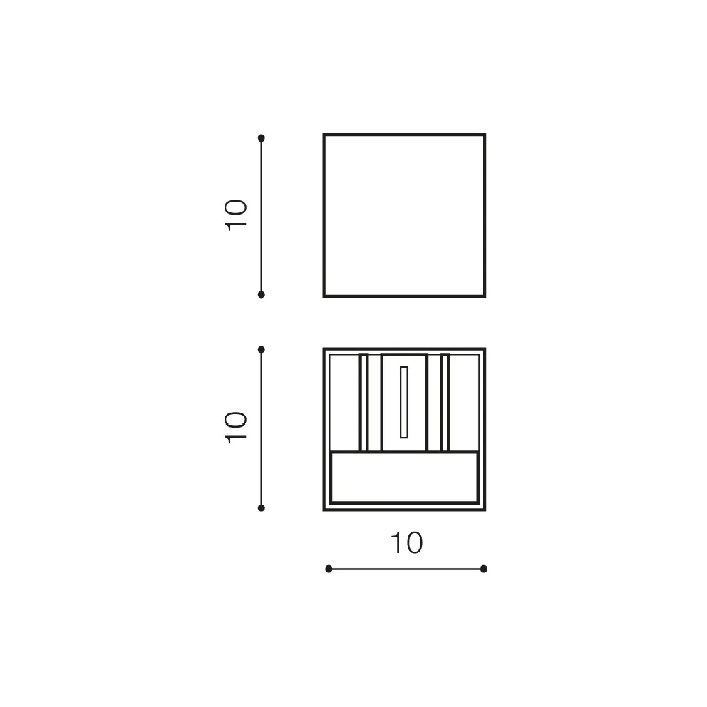 Aplică GAMBINO 4000K, gri închis, finisaj mat, 230V, LED, 2x6W, 480lm, 4000K, CRI ≥80, IP54 2
