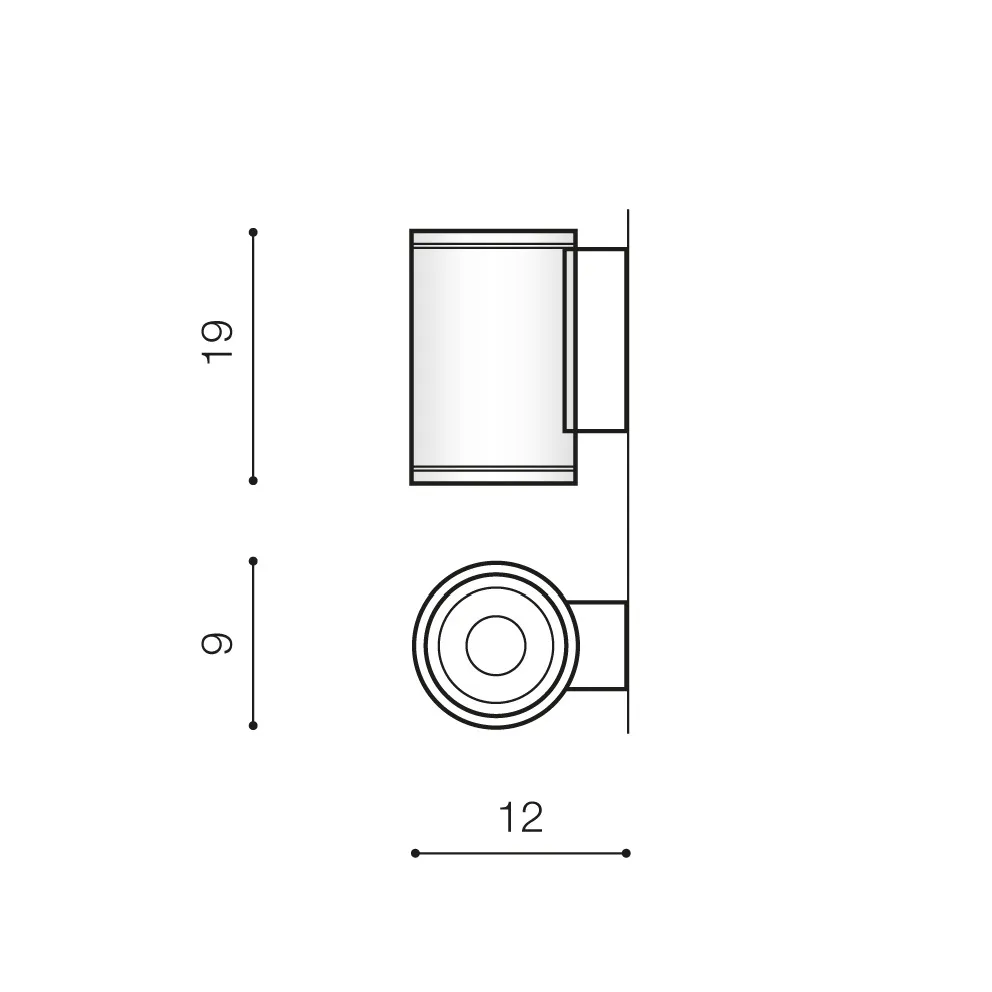 Aplică JOE, gri închis, finisaj mat, 230V, GU10, 2x40W, IP54 2