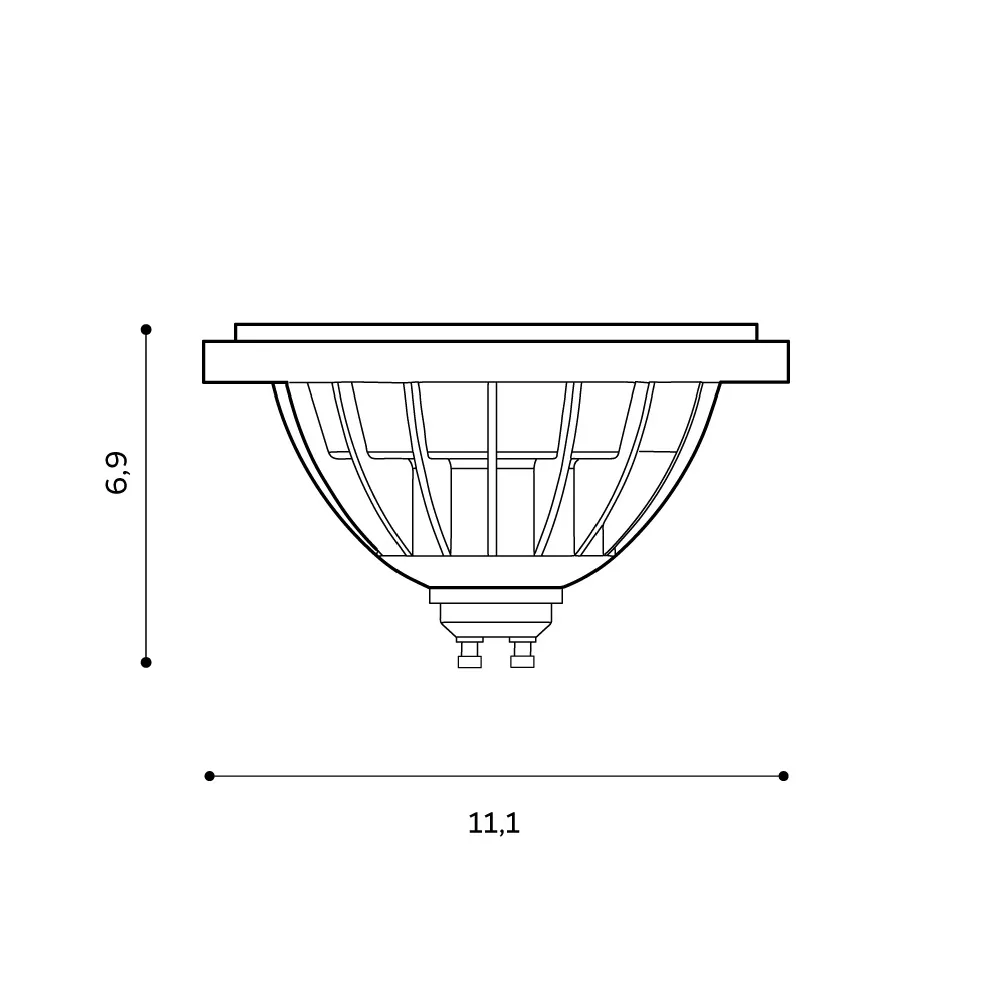 Bec LED 4000K, alb, finisaj mat, 230V, ES111 + GU10, 1x15W, 1280lm, 4000K, CRI ≥80, Dimm, IP20