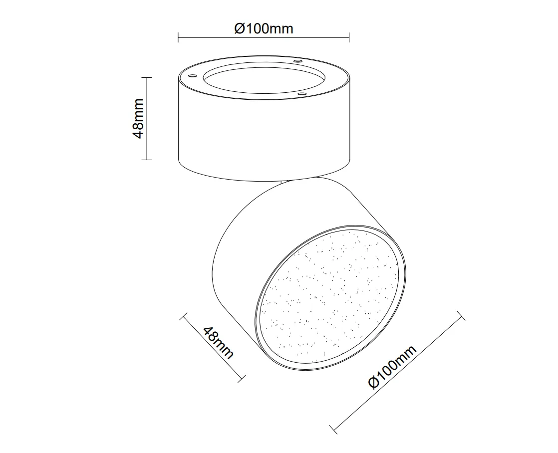 Spot aparent MONA, negru, finisaj mat, 230V, LED, 1x15W, 1050lm, 3000-4000-6000K, CRI ≥90, CCT, IP20