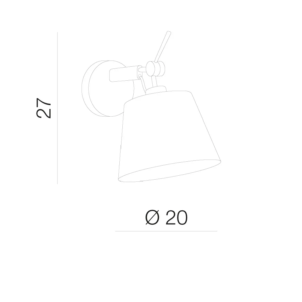 Aplică ZYTA, alb, finisaj textil, 230V, E27, 1x60W, IP20