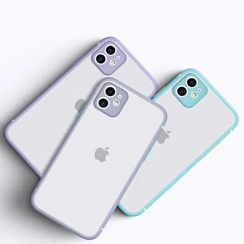 Shockproof armored matte case for iPhone 11/11 Pro/11 Pro Max/12/12 Pro/12 Pro Max Light Blue