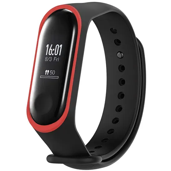 Ремешок для браслета Xiaomi Mi Band 3 Черный/Красный