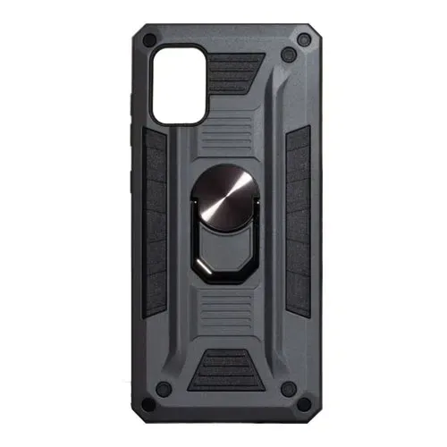 Robot case with ring for Samsung Galaxy A71 Silver