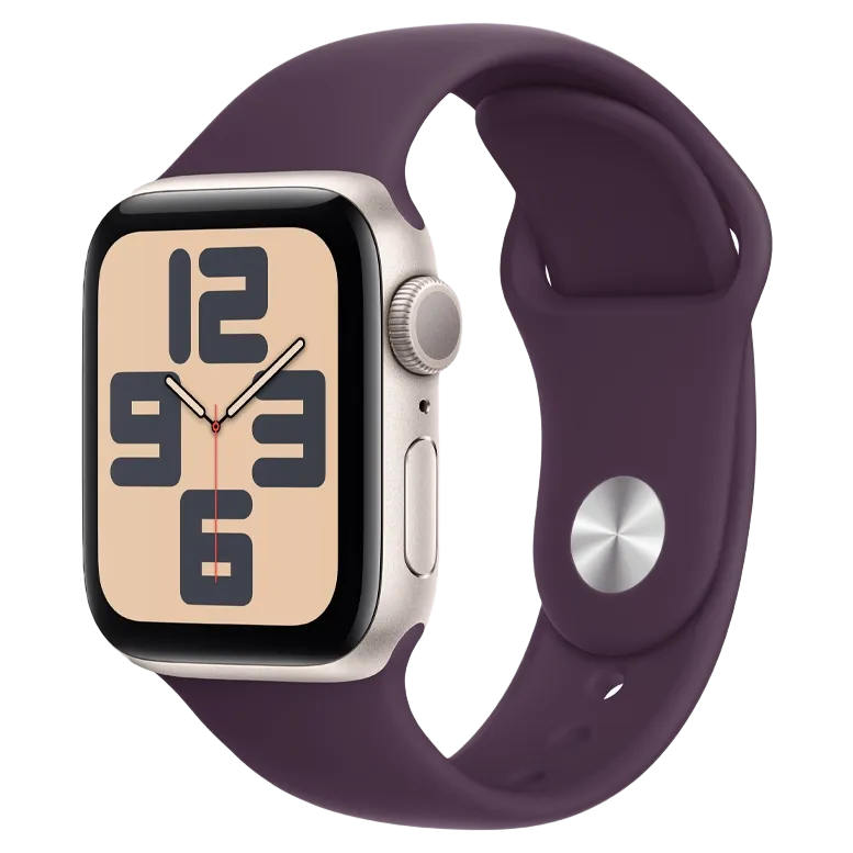 Apple Watch SE 2024 Starlight GPS Sport Band Plum 44 mm