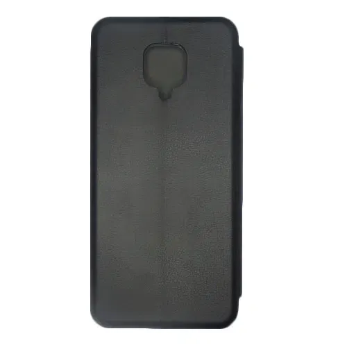 Flip case Smooth/plain leather for Xioami Redmi Note 9 Black