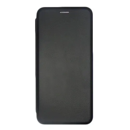 Flip case Smooth/plain leather for Xioami Redmi Note 9 Black