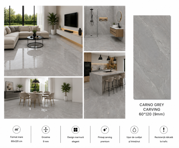 Gresie CARNO GREY Carving 60*120 ( 9mm )