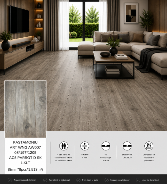 Laminat KASTAMONIU ART WNG AW007 08*197*1205 AC5 PARROT D SK 1.KLT