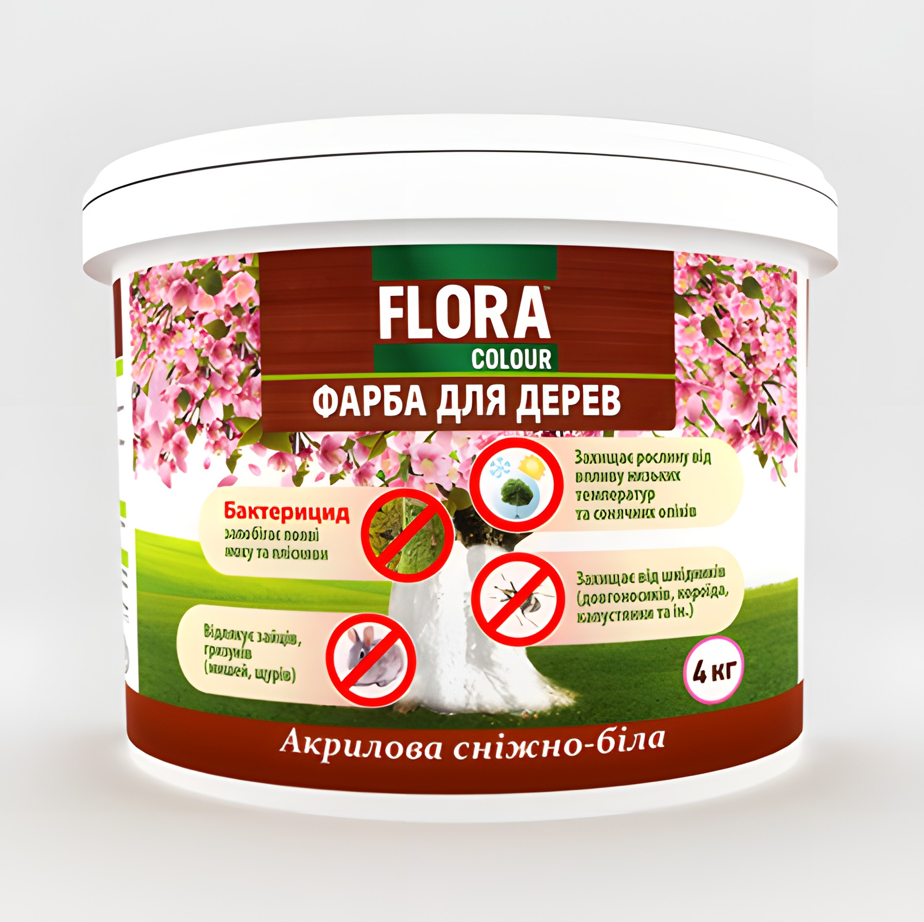 Vopsea acril "FLORA COLOUR" p/lemn 14kg