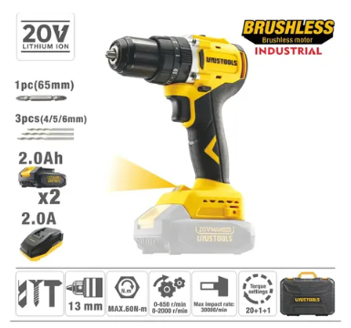 Masina de gaurit cu percutie pe acumulator litiu-ion 20V UY-ITL20601E(DM)