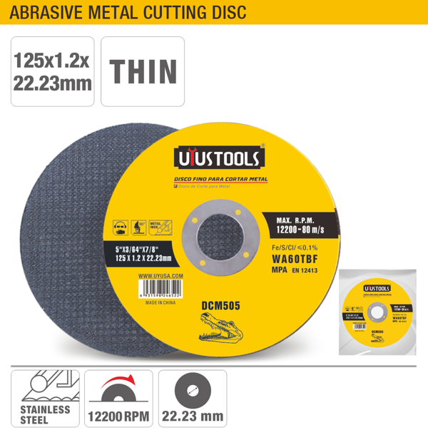 Disc abraziv taiere metal 125x1.2x22.23mm DCM505