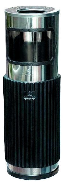 Coș de gunoi-scrumiera inox/protectia cauciuc - MOD710/F