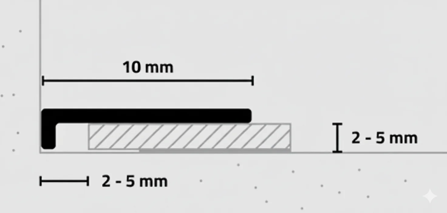 ПРОФИЛЬ MINILEISTE AL10X2 10Х2Х2000ММ TITANIUM МАТОВОЕ