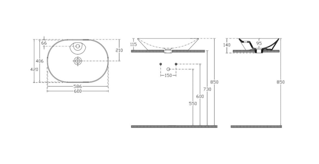 SISTEMA Y Washbasin 60cm*45cm