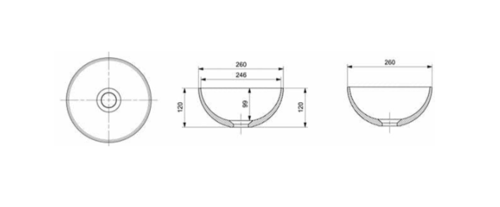Washbasin 26 cm Round