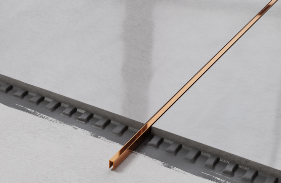 Профиль из нержавеющей стали U-20, 2700 мм, глянцевый, медь